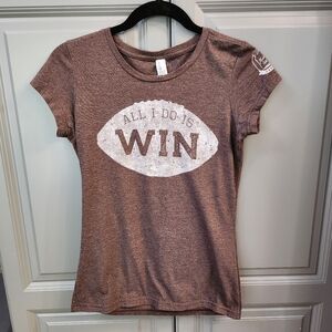 ALL I DO IS WIN Football Tee Womens Medium (Runs Small)